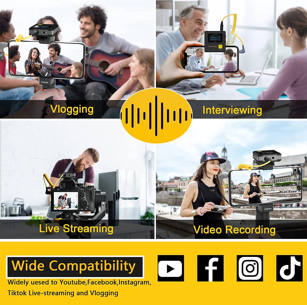 7RYMS iRay DW30 2.4G Dual-channel on-board Recording Wireless Microphone