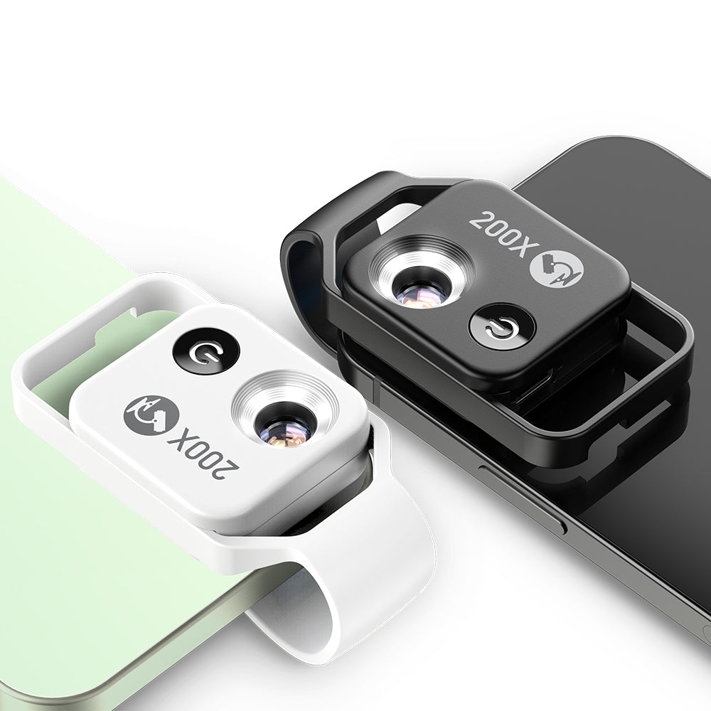 APEXEL 200X Magnification Microscope lens with CPL Mobile LED Light