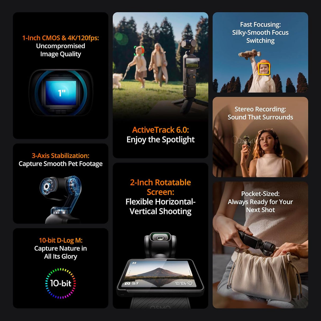 DJI Osmo Pocket 3 Axis Handheld Camera Video Gimbal Stabilizer camera