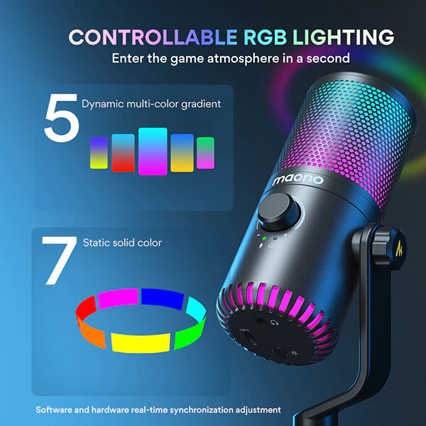 2023 new arrival MAONO DM30RGB USB Gaming Microphone