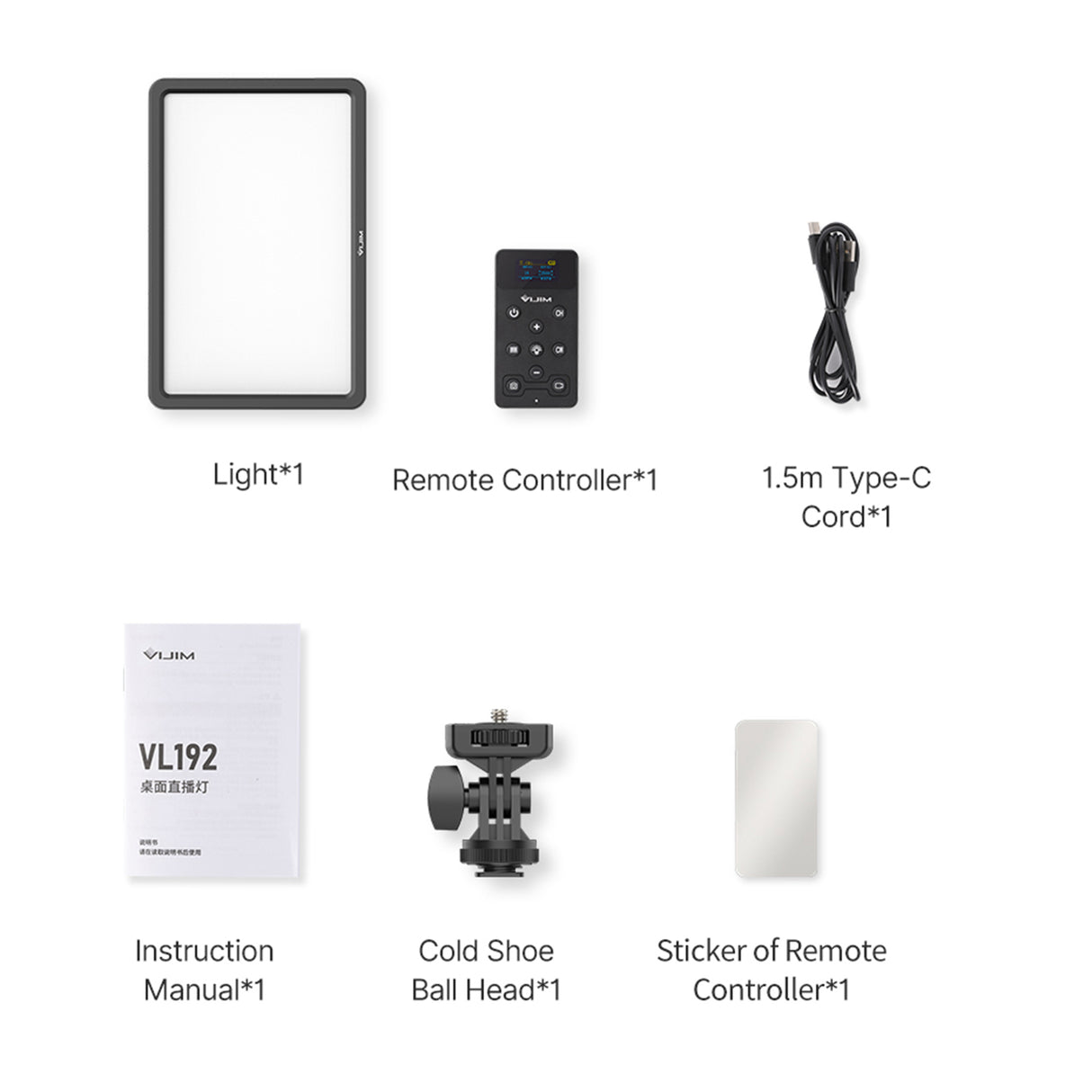 VIJIM VL192/VL108C Bi-color Panel Light