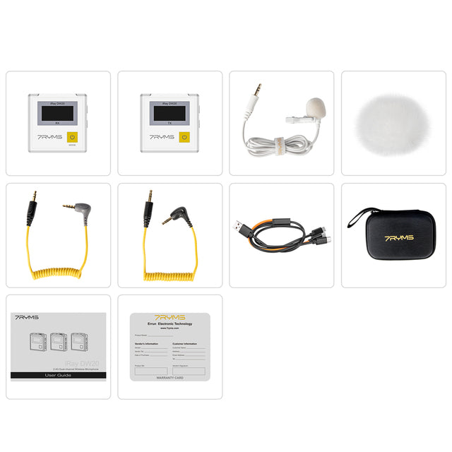 7RYMS iRAY DW20 Wireless Lavalier Microphone For YouTube Live Streaming tiktok