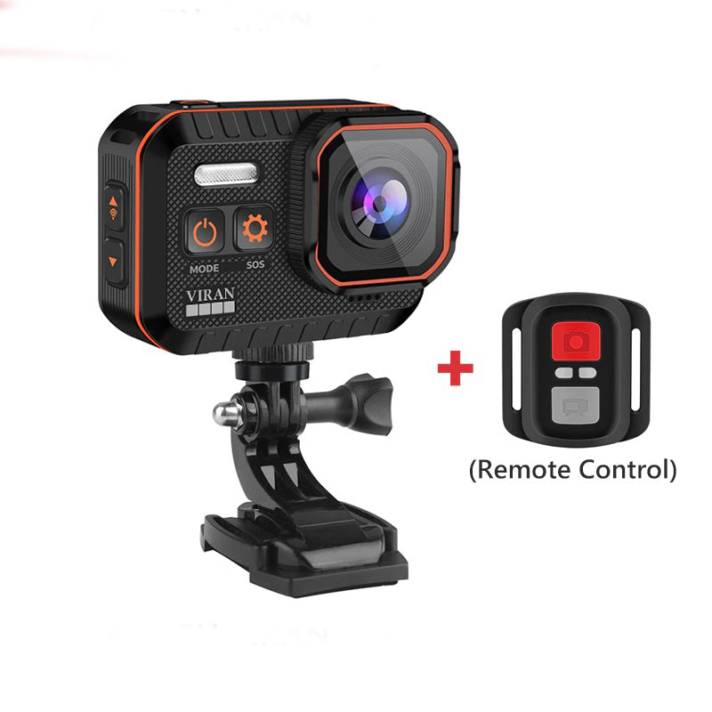 VIRAN 4K Action Camera With Remote Control LED Light