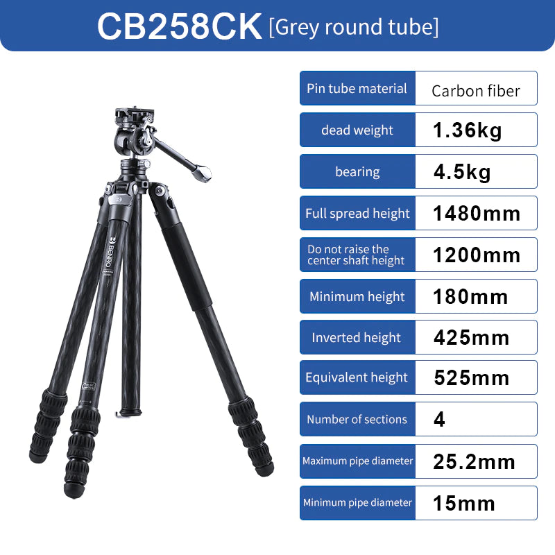 Benro Qingniao Tripod CB258CK ,CB259AFK Ball/Hydraulic integrated PTZ
