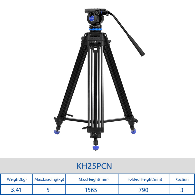 BENRO KH25PCN KH26PCN Tripod Professional Aluminum Video Camera Tripod