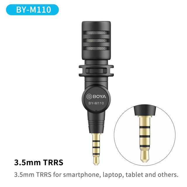 BOYA BY-M110/100 3.5mm TRRS Mini Smortphone Microphone
