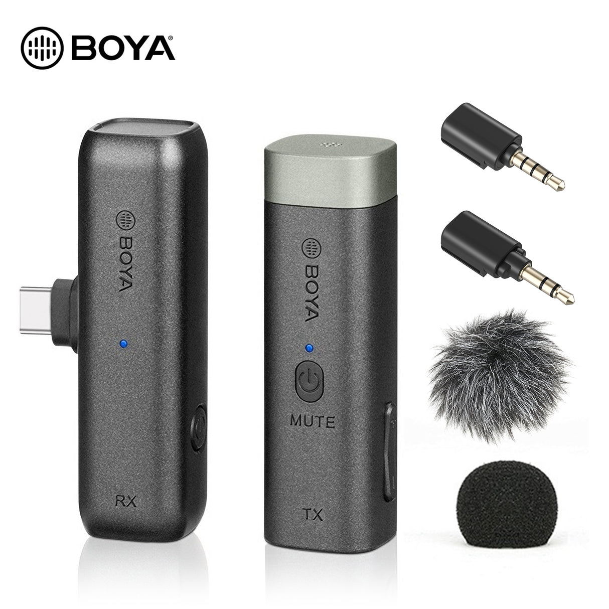 BOYA BY-WM3D/U Wireless Lavalier Microphone System for iPhone iPad iPod