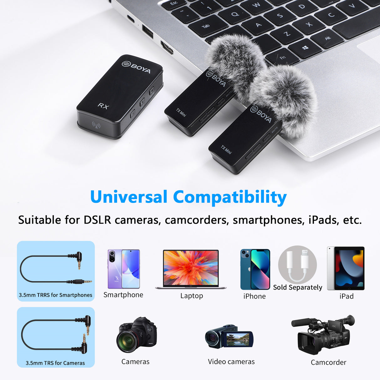 BOYA BY-XM6 S1 S2 Mini Professional Lavalier Lapel Wireless Microphone