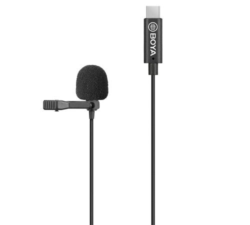 BOYA BY-M3D Microphone Dual Head Lavalier Lapel Condensador Microfone