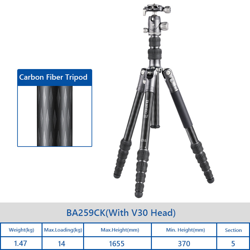 Benro BAT Series Aluminum Alloy/Carbon Fiber Tripod