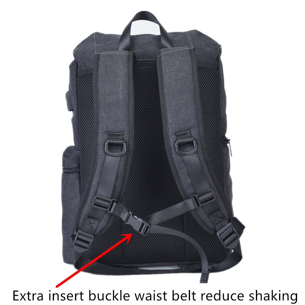 CADEN M8-CN Black Large Capacity Shockproof DSLR Cameras Backpack