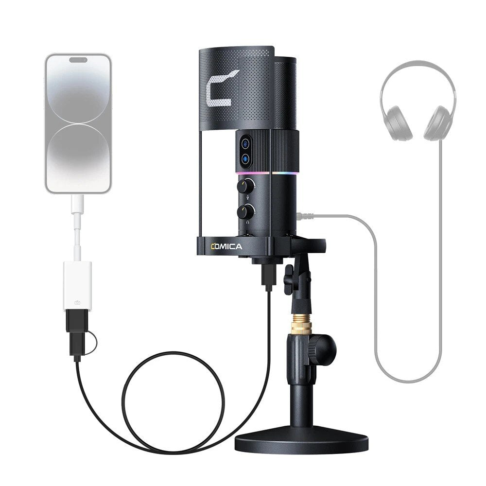 Comica-STA-U2D RGB Cardioid Condenser USB Microphone Kit