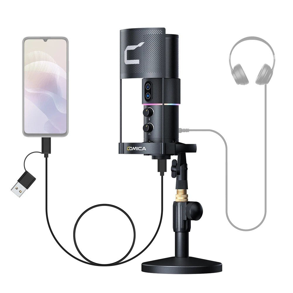 Comica-STA-U2D RGB Cardioid Condenser USB Microphone Kit