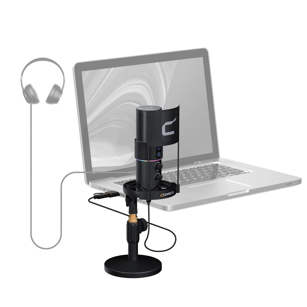 Comica-STA-U2D RGB Cardioid Condenser USB Microphone Kit