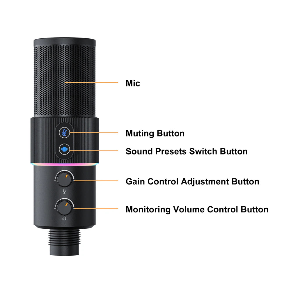 Comica-STA-U2D RGB Cardioid Condenser USB Microphone Kit