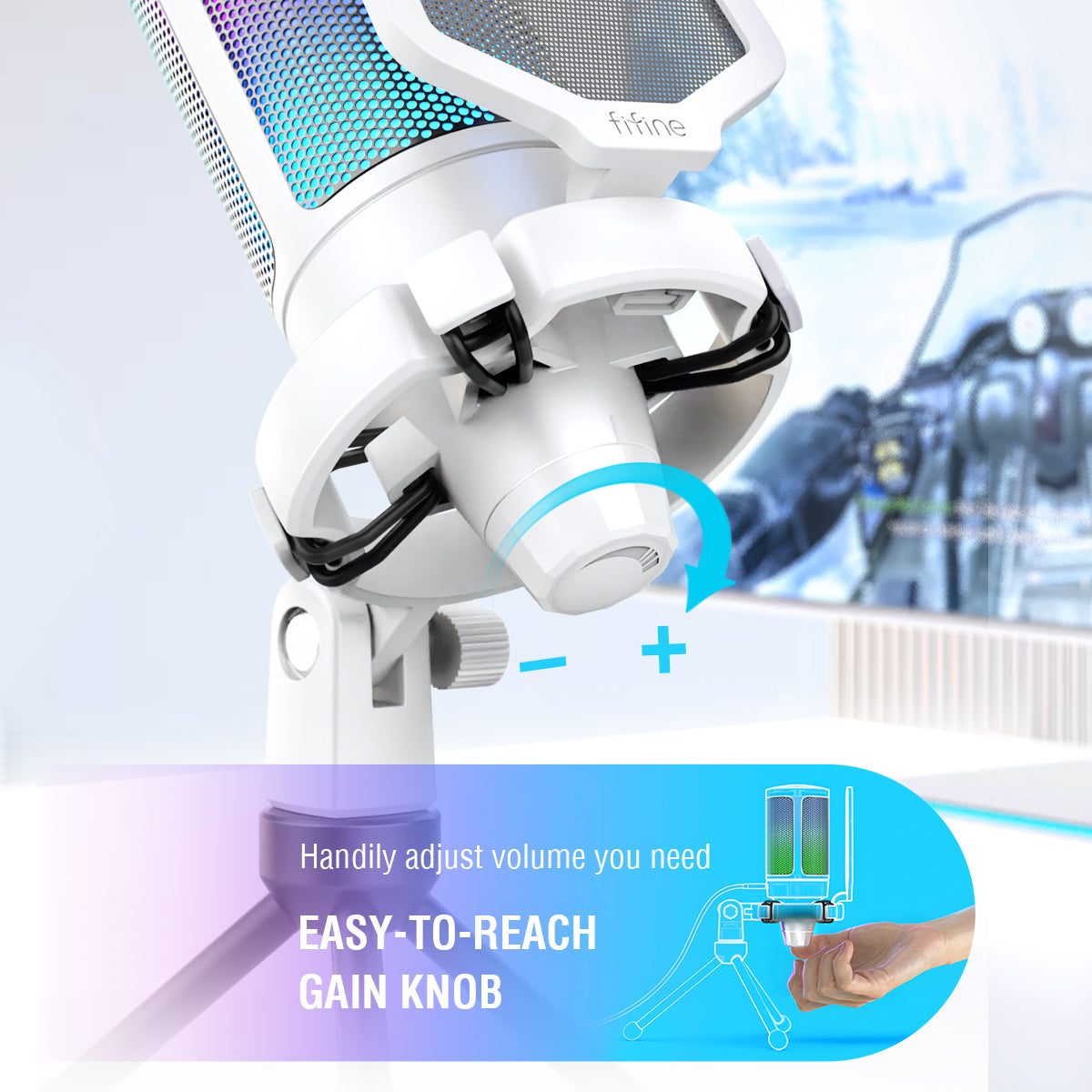 FIFINE AmpliGame USB RGB Streaming Podcasting Microphone