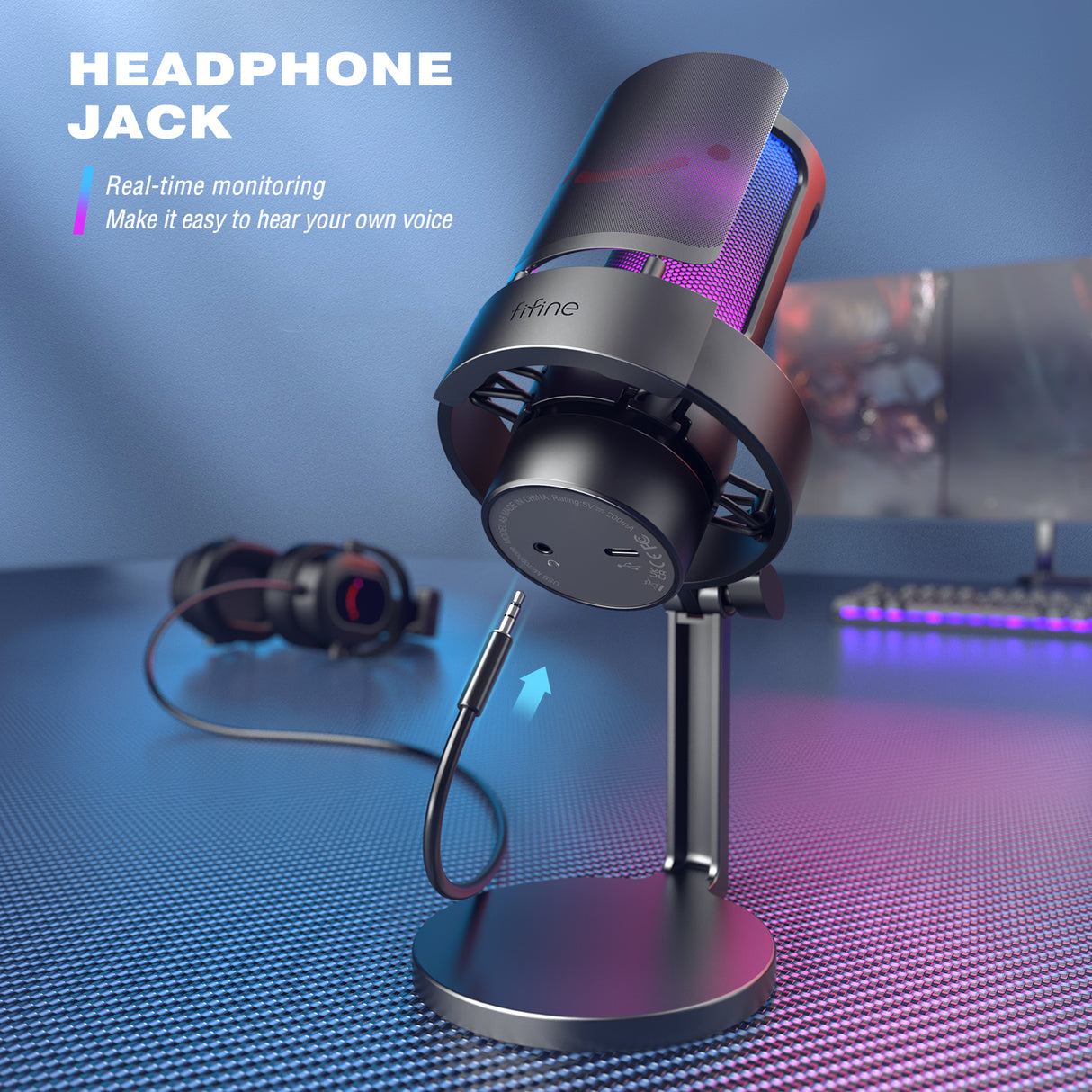 FIFINE A8 USB Microphone for Recording and Streaming