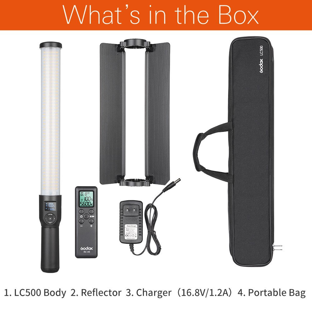 Godox LC500 3300K-5600K Adjustable Handle LED Light Wand