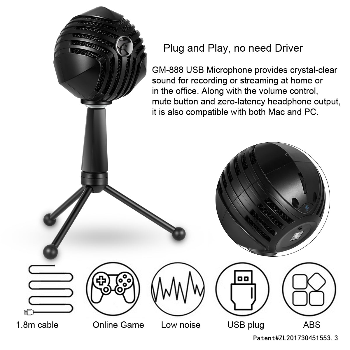 Yanmai GM-888 Recording USB Condenser Gaming Microphone