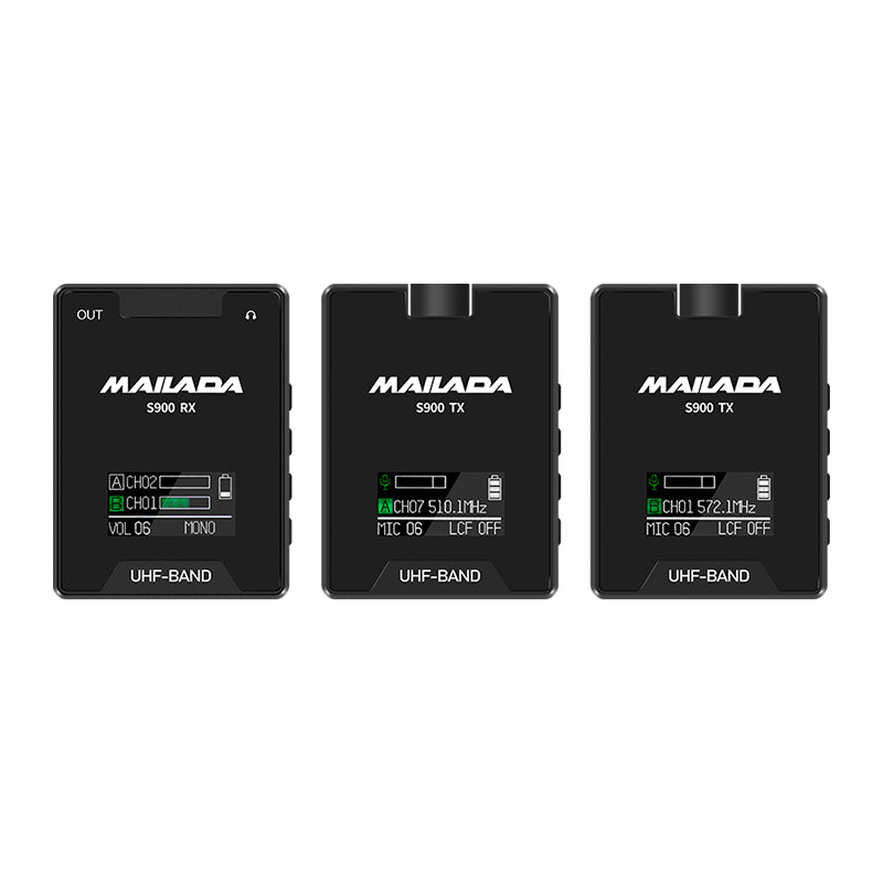 Mailada S900 Pro UHF Wireless Microphone For DSLR Smartphone