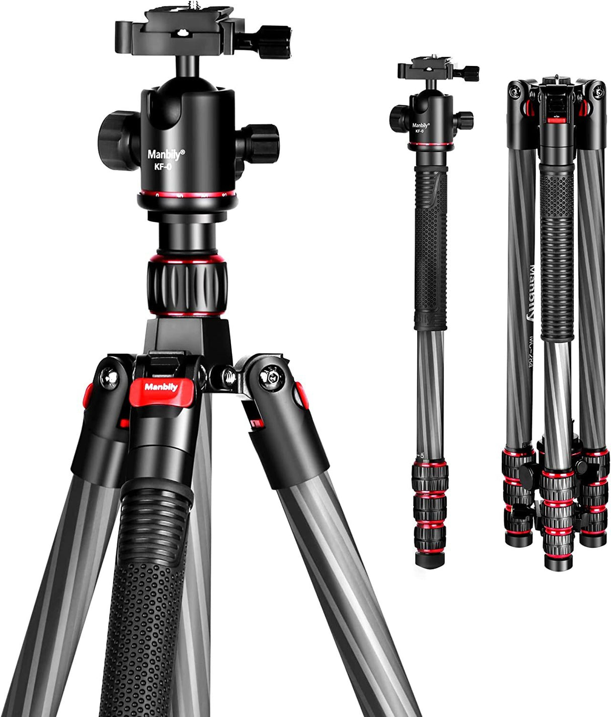 Manbily MC-284 68" Carbon Fiber Camera Tripod With 360° Ball Head