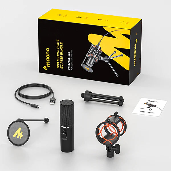 MAONO PM471 Condenser Cardioid Desktop USB Microphone For Podcasting Streaming YouTube