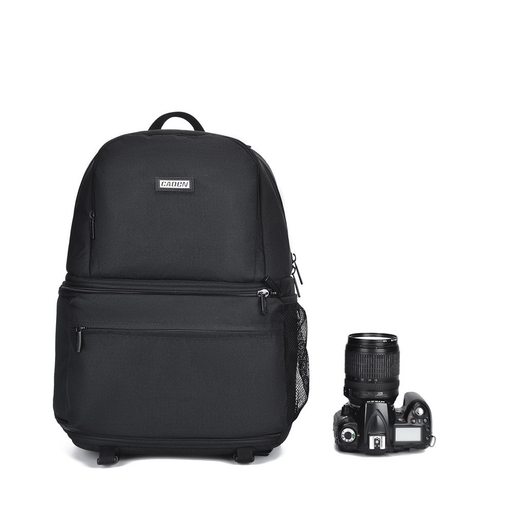 CADEN D39 Black Large Capacity Laptop DSLR Backpack