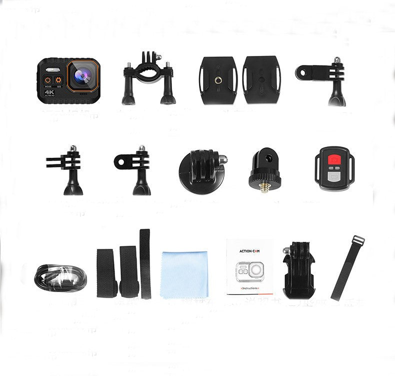 VIRAN 4K Action Camera With Remote Control LED Light