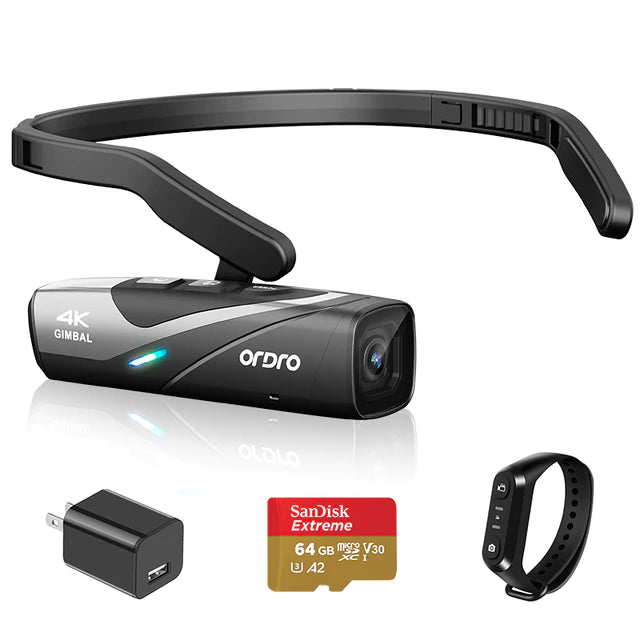 Ordro EP8 4K 60fps Head Wearable Vlog Video Camera