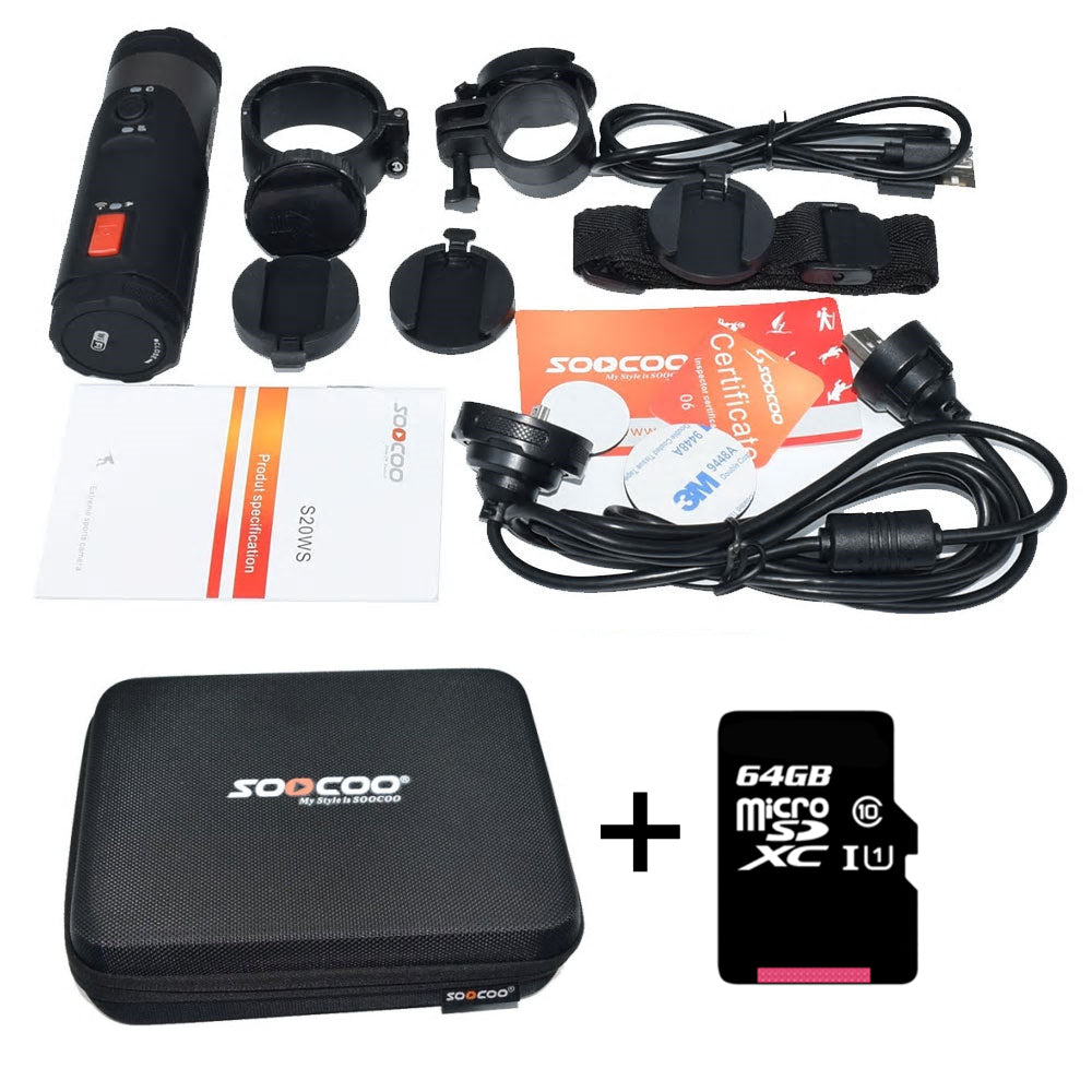 SOOCOO S20WS Cycling Sport Camera 1080P WIFI Waterproof 15M