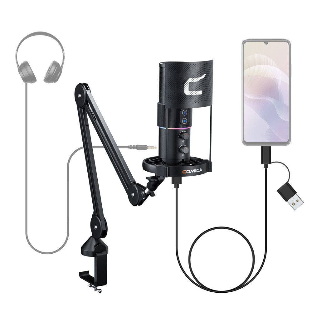 STA-U2A RGB Cardioid Condenser USB Microphone Kit