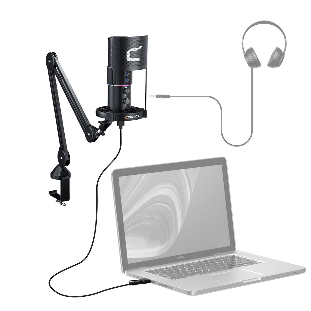 STA-U2A RGB Cardioid Condenser USB Microphone Kit