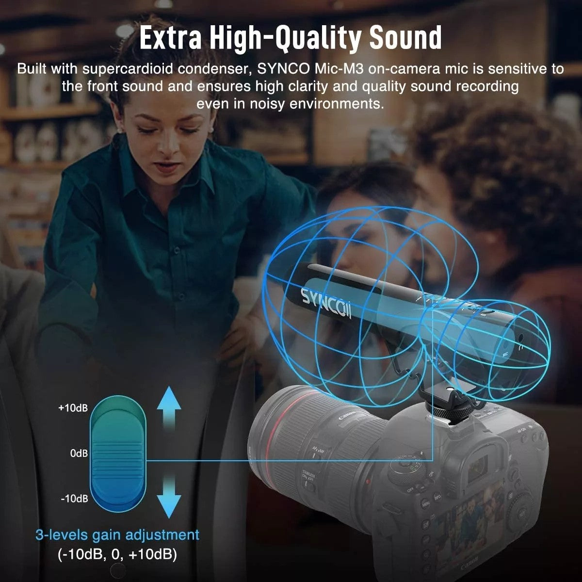 SYNCO Mic-M3 On-Camera Shotgun Mic Video Microphone