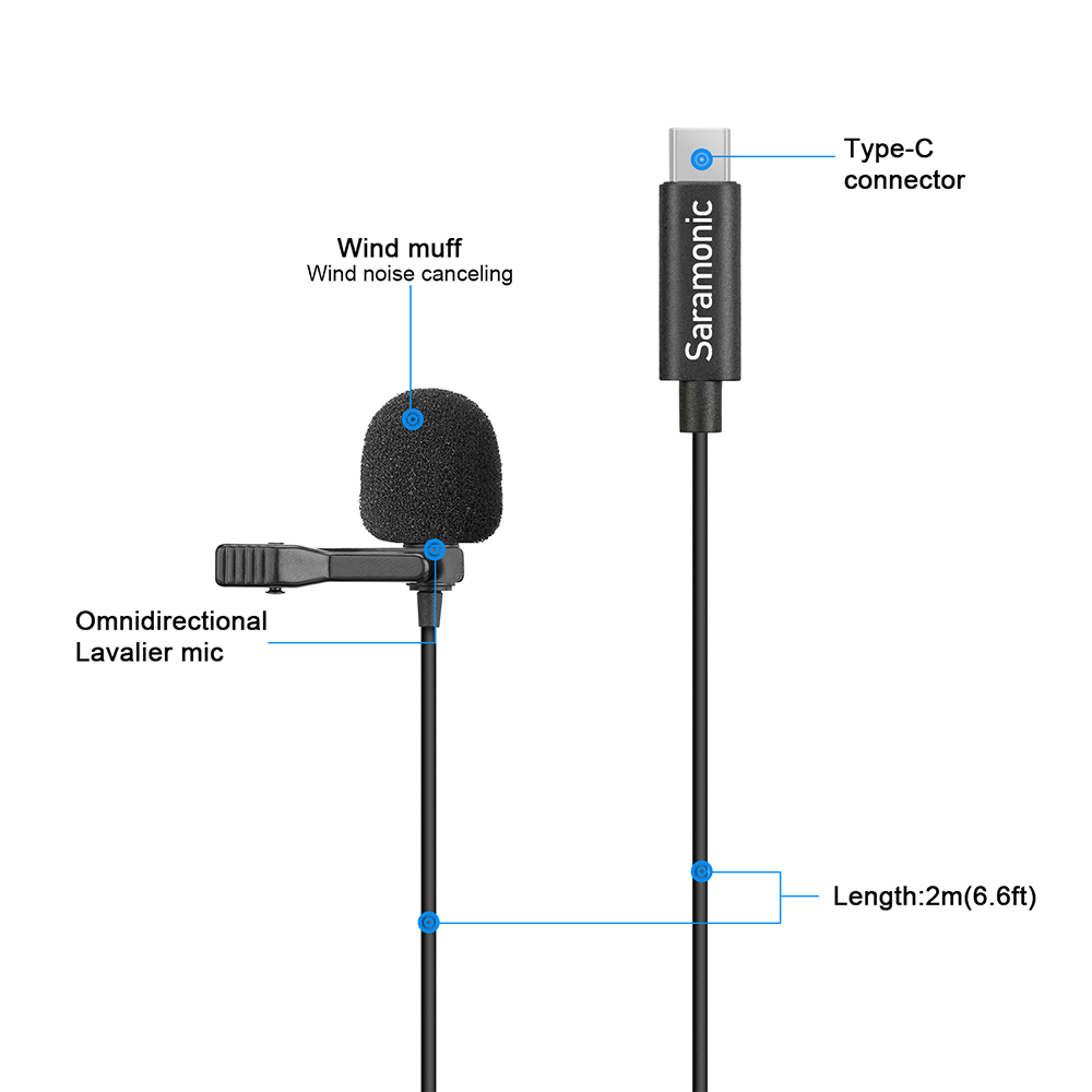 Saramonic LavMicro U3-OA Omnidirectional Lavalier Microphone with Type-C