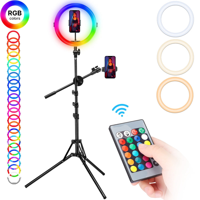VIJIM K15 Remote Control 1.7M RGB Ring Light Streaming Kit