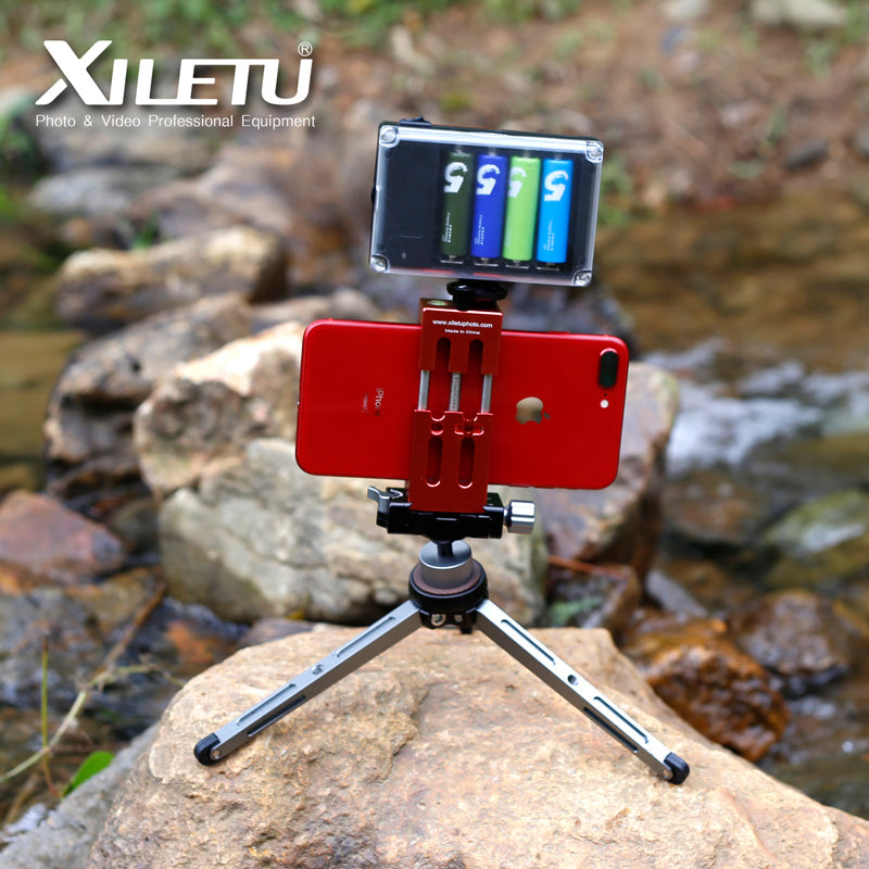 XILETU XT-15+BS-1 Camera Phone Stand Lightweight Tabletop Tripod