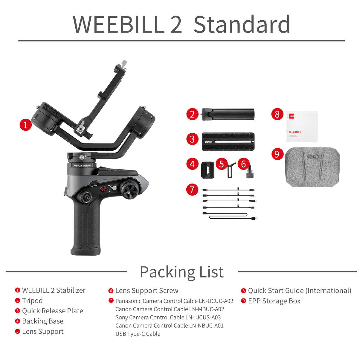ZHIYUN WEEBILL 2 Kamera-Gimbal-Handstabilisator