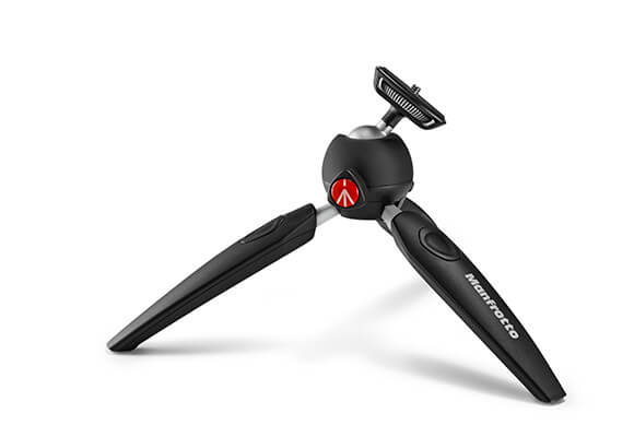 Manfrotto PIXI mini Desktop tripod perfect for larger lenses.