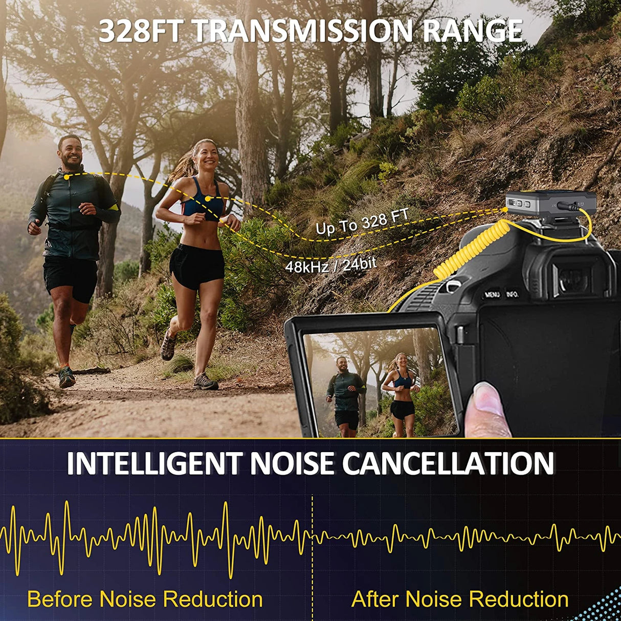 7RYMS iRAY DW20 PRO 2.4G  Global Free frequency Dual Wireless Lapel Microphone