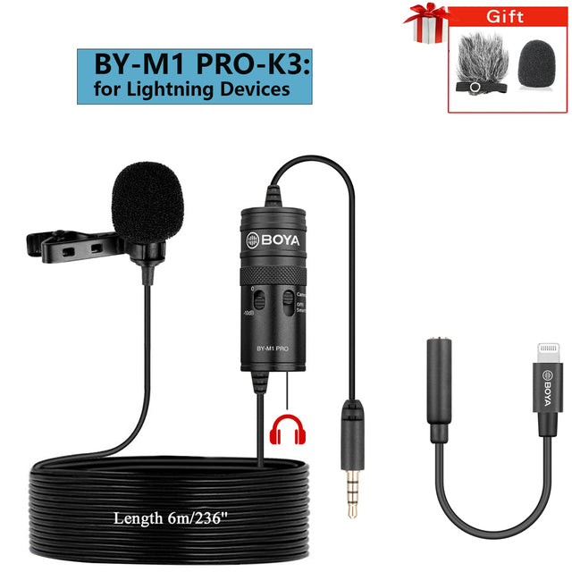 BOYA BY-M1 PRO Condenser Lavalier Lapel Clip-on Microphone