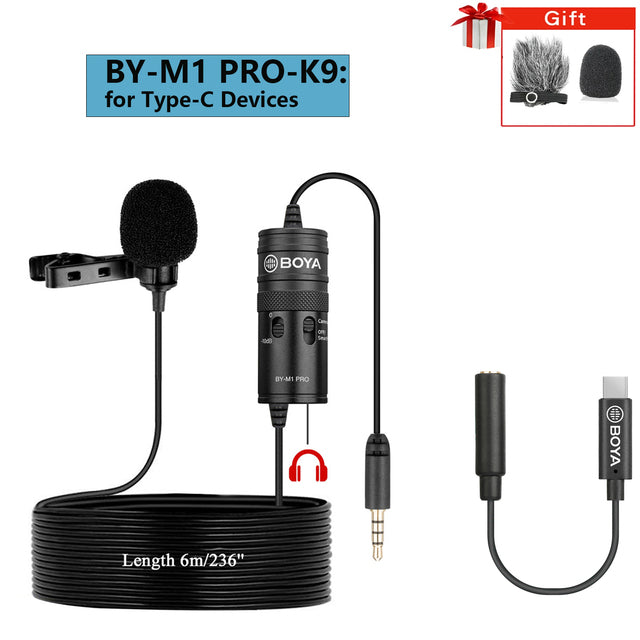 BOYA BY-M1 PRO Condenser Lavalier Lapel Clip-on Microphone