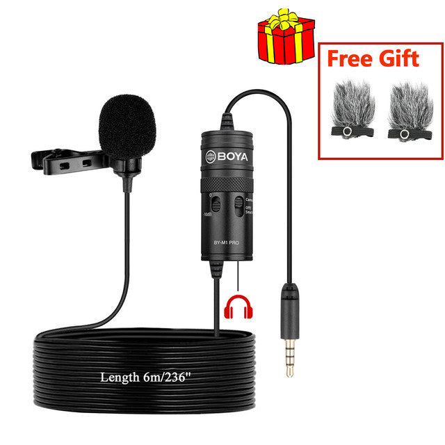 BOYA BY-M1 PRO Condenser Lavalier Lapel Clip-on Microphone