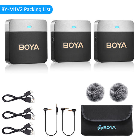 Boya M1V Series 2.4GHz Dual-Channel Wireless Microphone System