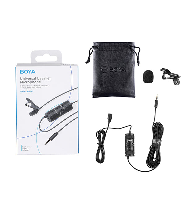BOYA BY-M1 PRO II 6m Condenser Lavalier Lapel Microphone for Smartphone iPhone