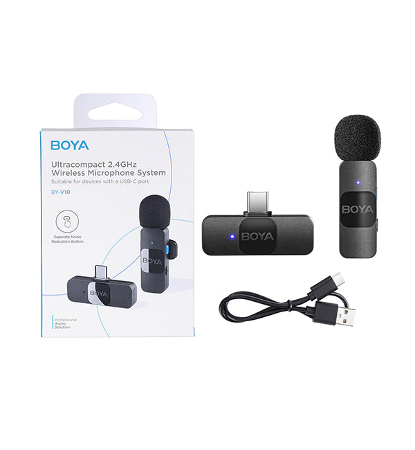 BOYA BY-V1/V10 Professional Wireless Lavalier Mini Microphone for iPhone iPad Android