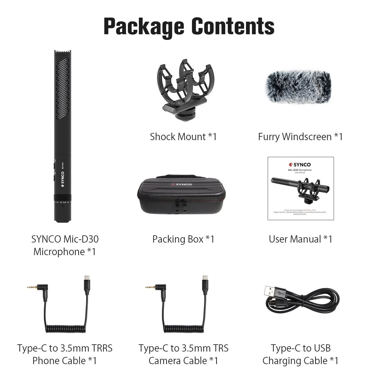 SYNCO D30 On Camera Mic For DSLR/SLR Condenser Microphone