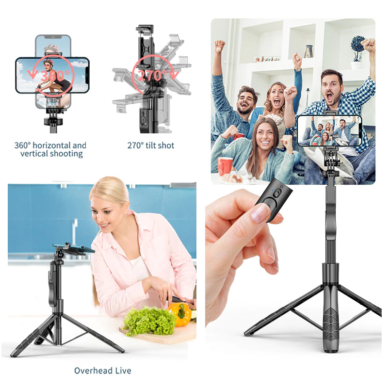 Funsnap L16 1530mm Wireless Selfie Stick Tripod Stand Foldable Monopod