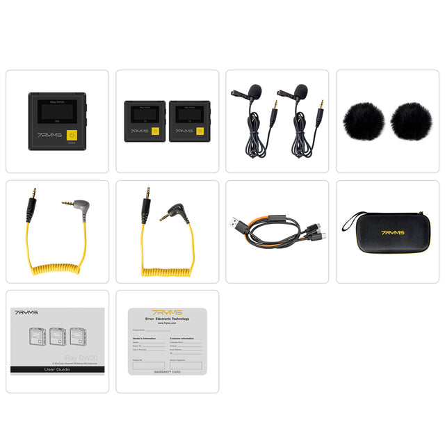 7RYMS iRAY DW20 Wireless Lavalier Microphone For YouTube Live Streaming tiktok