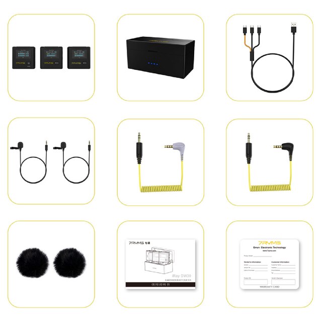 7RYMS iRay DW30 2.4G Dual-channel on-board Recording Wireless Microphone