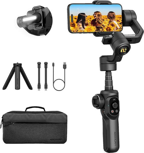 Aochuan Smart S2 Handheld 3 Axis Gimbal Phone 360°unlimited pan rotation